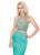 Rachel Allan - 6478 Two Piece Embroidered Satin Mermaid Gown In Green
