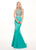 Rachel Allan - 6478 Two Piece Embroidered Satin Mermaid Gown In Green