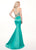 Rachel Allan - 6478 Two Piece Embroidered Satin Mermaid Gown In Green
