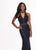 Rachel Allan - 6480 Beaded Halter Trumpet Dress With Plunging Keyhole In Blue
