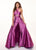 Rachel Allan - 6482 Crisscross Halter Jumpsuit with Overskirt In Purple
