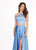 Rachel Allan - 6483 Two Piece Halter A-Line Dress with Slit In Blue