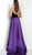 Jovani - 64830 Two Tone Strapless Velvet Dress With Satin Overskirt in Black and Purple