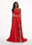 Rachel Allan - 6483 Two Piece Halter A-Line Dress with Slit In Red