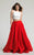 Dave & Johnny - 1435W Ornate Lace Two-Piece A-Line Dress in Red