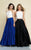 Dave & Johnny - 1435W Ornate Lace Two-Piece A-Line Dress in Blue and Black