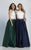 Dave & Johnny - 1435W Ornate Lace Two-Piece A-Line Dress in Green and Blue