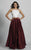 Dave & Johnny - 1435W Ornate Lace Two-Piece A-Line Dress in Red and White