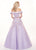 Rachel Allan - 6484 Two-Piece Asymmetrical Embroidered Ballgown In Purple