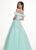 Rachel Allan - 6484 Two-Piece Asymmetrical Embroidered Ballgown In Green