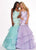 Rachel Allan - 6485 Embellished Sweetheart Tiered Mermaid Gown In Green and Purple
