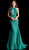 Jovani - 64851 Backless Front Keyhole Stretch Glitter Prom Gown in Green