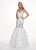Rachel Allan - 6485 Embellished Sweetheart Tiered Mermaid Gown In White and Pink