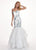 Rachel Allan - 6485 Embellished Sweetheart Tiered Mermaid Gown In White and Pink