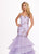 Rachel Allan - 6485 Embellished Sweetheart Tiered Mermaid Gown In Purple