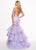 Rachel Allan - 6485 Embellished Sweetheart Tiered Mermaid Gown In Purple
