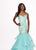 Rachel Allan - 6485 Embellished Sweetheart Tiered Mermaid Gown In Green