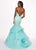Rachel Allan - 6485 Embellished Sweetheart Tiered Mermaid Gown In Green