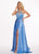 Rachel Allan - 6487 Beaded Halter Satin A-line Dress In Blue