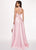 Rachel Allan - 6487 Beaded Halter Satin A-line Dress In Pink