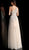 Jovani - 64893 Crystal Ornate Asymmetrical Sheer Gown in Nude