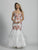Dave & Johnny - A6489 V-Neck Floral Embroidered Mermaid Gown in White