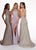 Rachel Allan - 6491 Glitter Jersey Trumpet Gown With Train In Brown and Purple