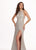 Rachel Allan - 6491 Glitter Jersey Trumpet Gown With Train In Silver