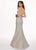 Rachel Allan - 6491 Glitter Jersey Trumpet Gown With Train In Silver