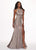 Rachel Allan - 6491 Glitter Jersey Trumpet Gown With Train In Brown