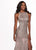 Rachel Allan - 6491 Glitter Jersey Trumpet Gown With Train In Brown