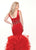 Rachel Allan - 6494 Beaded Embellished Illusion Plunging Mermaid Gown In Blue