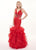 Rachel Allan - 6494 Beaded Embellished Illusion Plunging Mermaid Gown In Blue