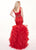 Rachel Allan - 6494 Beaded Embellished Illusion Plunging Mermaid Gown In Blue