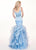 Rachel Allan - 6494 Beaded Embellished Illusion Plunging Mermaid Gown In Blue