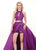 Rachel Allan - 6495 Two Piece Beaded Romper with Overlay In Purple
