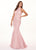 Rachel Allan - 6496 High Halter Mermaid Evening Gown In Pink