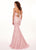 Rachel Allan - 6496 High Halter Mermaid Evening Gown In Pink