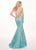 Rachel Allan - 6496 High Halter Mermaid Evening Gown In Blue