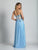 Dave & Johnny - A6496 Sweetheart Floral Embellished Gown in Blue