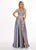 Rachel Allan - 6497 Beaded Ornate Two-Piece Satin Gown In Silver