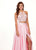 Rachel Allan - 6497 Beaded Ornate Two-Piece Satin Gown In Pink