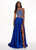 Rachel Allan - 6497 Beaded Ornate Two-Piece Satin Gown In Blue