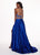 Rachel Allan - 6497 Beaded Ornate Two-Piece Satin Gown In Blue