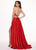 Rachel Allan - 6497 Beaded Ornate Two-Piece Satin Gown In Red