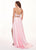 Rachel Allan - 6497 Beaded Ornate Two-Piece Satin Gown In Pink