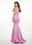 Rachel Allan - 6498 Shirred Midriff Cutout Overskirt Gown In Purple
