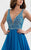 Jasz Couture - Bead-Crusted Chiffon Gown 5642 in Blue