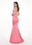 Rachel Allan - 6498 Shirred Midriff Cutout Overskirt Gown In Pink