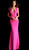 Jovani - 64996 Sleeveless Deep V-neck Trumpet Dress in Pink
